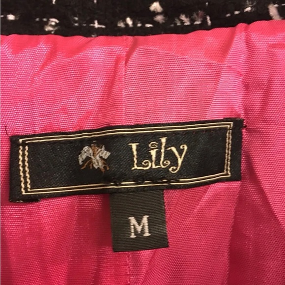 Women’s Blazer coat ‘Lily’ black white with pink Med vintage fitted made in USA - Picture 2 of 13